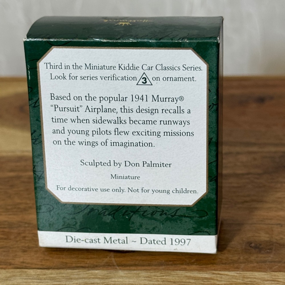 Hallmark Keepsake Ornament 1997 Murray Pursuit Airplane Miniature Silver QXM4132 - Picture 7 of 7